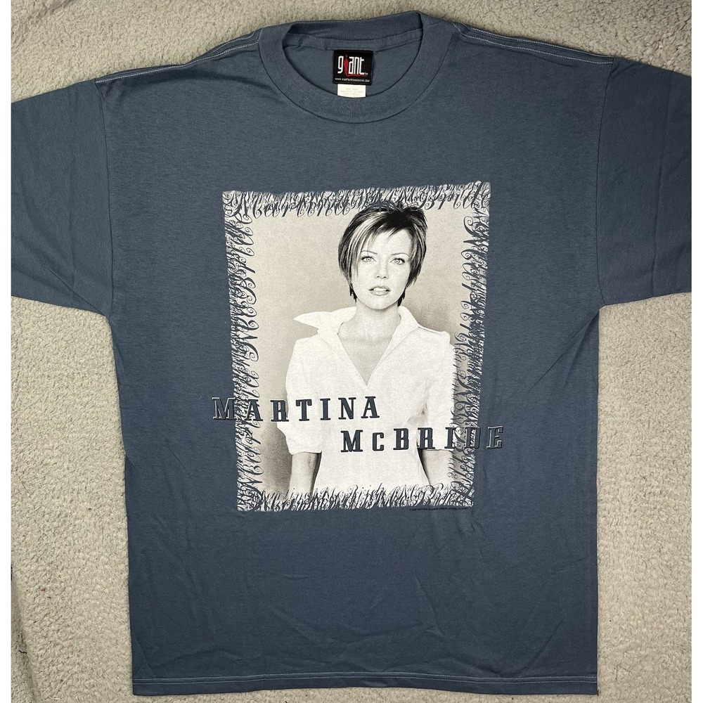 Vintage Y2K 2000 Martina McBride‎ Emotion Blue T Shirt Giant Size Large